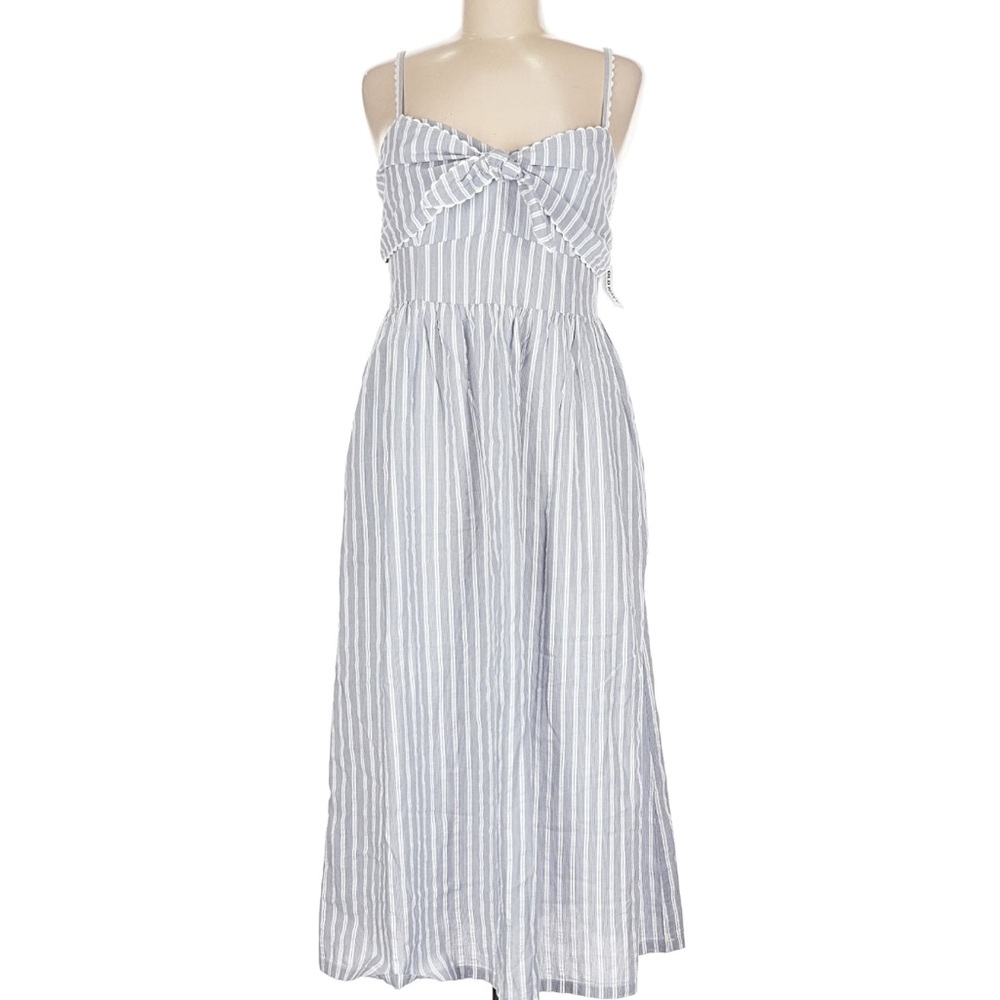 Old Navy Blue and White Striped Maxi Dress